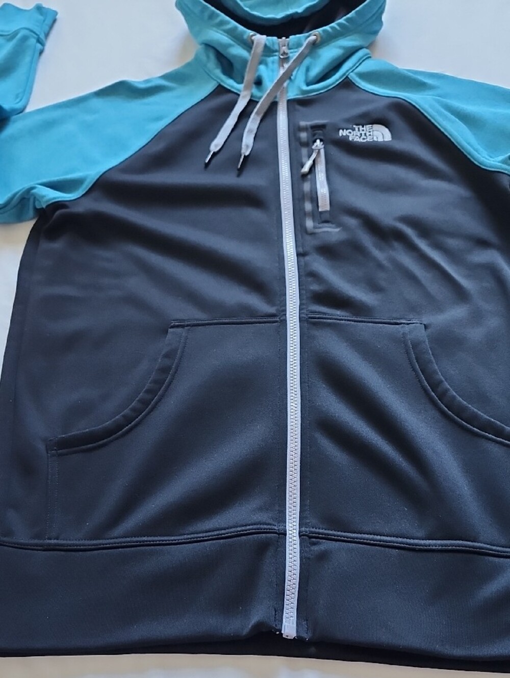 The North Face Blue Black Full Zip Hoodie Light Jacket Men's Small - Picture 4 of 14